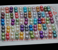 ELEISPL 1 card 60pairs loose half drilled mixed freshwater pearl 5-6mm