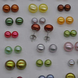 ELEISPL 100 Pairs Mixed 4-9mm Similar Multi-colours FW Pearl Studs Earrings