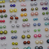 ELEISPL 100 Pairs Mixed 4-9mm Similar Multi-colours FW Pearl Studs Earrings