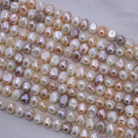 ELEISPL wholesale 15 strands 8-9mm white gray mixed nugget freshwater pearl strings