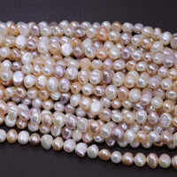 ELEISPL wholesale 15 strands 8-9mm white gray mixed nugget freshwater pearl strings