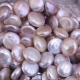 Luster coin freshwater pearls loose beads 14-15mm pink purple #500