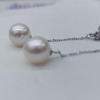 wholesale 10 pairs long earrings for women 8-9mm round freshwater pearls s925