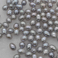 lots of 50 pcs half drilles real gray freshwater pearl free shipping