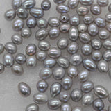 lots of 50 pcs half drilles real gray freshwater pearl free shipping