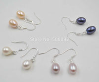 wholesale 20 pairs 6.5-7mm drop real pearl dangle earring s925 Hook