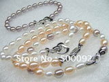 [ELEISPL Wholesale 12 Pieces 7-8mm Rice Freshwater Pearl Bracelets ##22010406