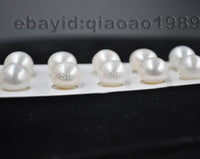 wholesale 24 PCS (12PAIRS) 10.5-11mm half drilled button loose pearl