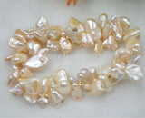 fine luster 2strds rare Baroque keshi Reborn Natural pearl bracelet stretch