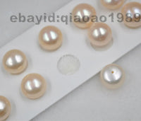 wholesale 24 PCS (12PAIRS) 10.5-11mm half drilled button loose pearl