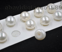 wholesale 24 PCS (12PAIRS) 10.5-11mm half drilled button loose pearl