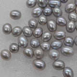 lots of 50 pcs half drilles real gray freshwater pearl free shipping