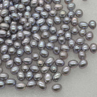 lots of 50 pcs half drilles real gray freshwater pearl free shipping