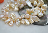 fine luster 2strds rare Baroque keshi Reborn Natural pearl bracelet stretch