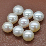 wholesale  100pcs button half drilled real freshwater pearl 7.5-8.5mm white or natural multi-colours beads