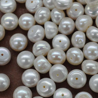 wholesale  100pcs button half drilled real freshwater pearl 7.5-8.5mm white or natural multi-colours beads