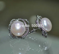 ELEISPL JEWELRY 1 set 11.5-12mm white pink purple black freshwater pearl necklace ring earring