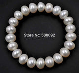 Stunning 10mm white luster freshwater pearl bracelet free shipping