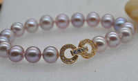 AAA Gorgeous 8.5-9mm round natural lavender pearl bracelet 18CM