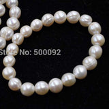 Natural 9mm white real freshwater pearl bracelet elastic