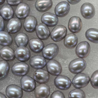 lots of 50 pcs half drilles real gray freshwater pearl free shipping