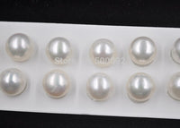 wholesale 24 PCS (12PAIRS) 10.5-11mm half drilled button loose pearl