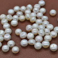 wholesale  100pcs button half drilled real freshwater pearl 7.5-8.5mm white or natural multi-colours beads