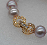 AAA Gorgeous 8.5-9mm round natural lavender pearl bracelet 18CM