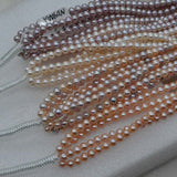 AAA high quality lots 3strands 6mm natural pearl wholesale strings