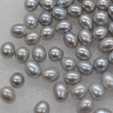 lots of 50 pcs half drilles real gray freshwater pearl free shipping