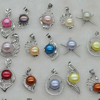 wholesale 100 pcs mix style colours freshwater pearl pendants