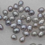 lots of 50 pcs half drilles real gray freshwater pearl free shipping