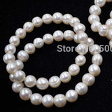 Natural 9mm white real freshwater pearl bracelet elastic