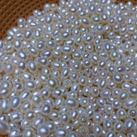 100 PCS wholesale loose pearls near drop rice freshwater pearl half drilled beads