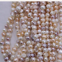 ELEISPL wholesale 15 strands 8-9mm white gray mixed nugget freshwater pearl strings