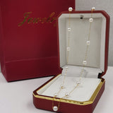 18K GOLD Chain & link necklace 5mm round FW pearl 45cm