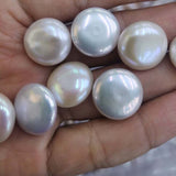 Gorgeous AAA Both smooth luster coin pearls natural white freshwater loose pearl #501