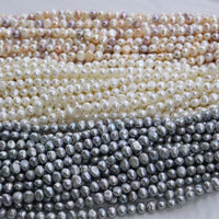 ELEISPL wholesale 15 strands 8-9mm white gray mixed nugget freshwater pearl strings