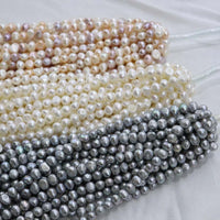 ELEISPL wholesale 15 strands 8-9mm white gray mixed nugget freshwater pearl strings