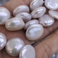 Gorgeous AAA Both smooth luster coin pearls natural white freshwater loose pearl #501