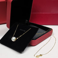 2020 Top 8mm round sea water Akoya pearl necklace pendant G18K Chain wedding women;s jewelry