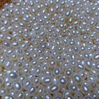 100 PCS wholesale loose pearls near drop rice freshwater pearl half drilled beads